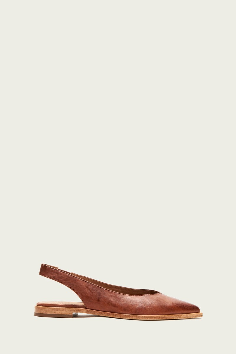 Brown Frye Kenzie Slingback Women Flats | ZVJR35721