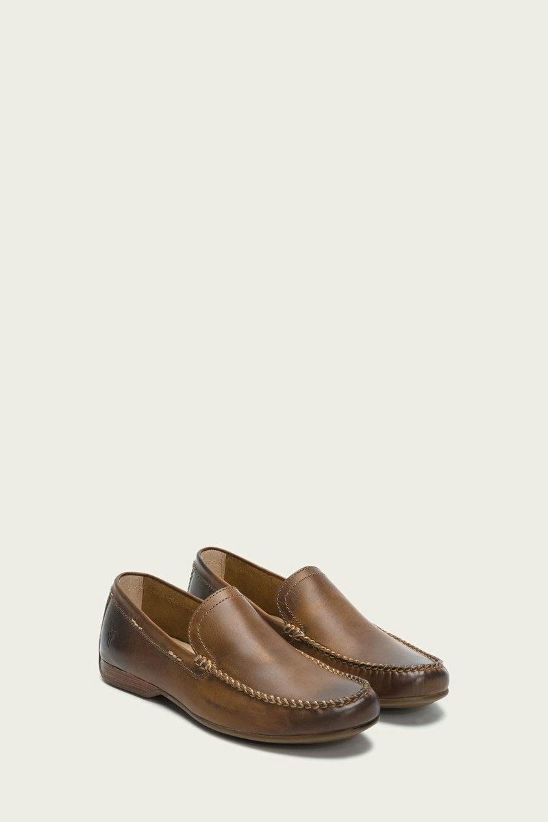 Brown Frye Lewis Venetian Men Oxfords | VBWE60812