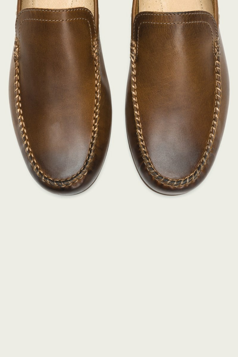 Brown Frye Lewis Venetian Men Oxfords | VBWE60812