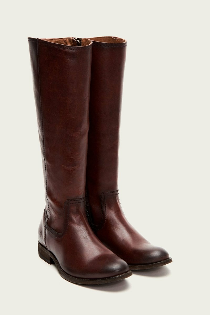 Brown Frye Melissa Inside Zip Tall Women Wide Calf Boots | ZEUY64208