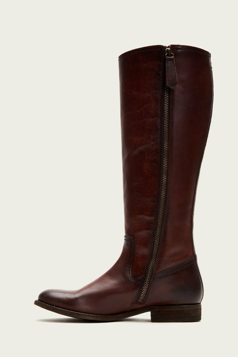 Brown Frye Melissa Inside Zip Tall Women Wide Calf Boots | ZEUY64208