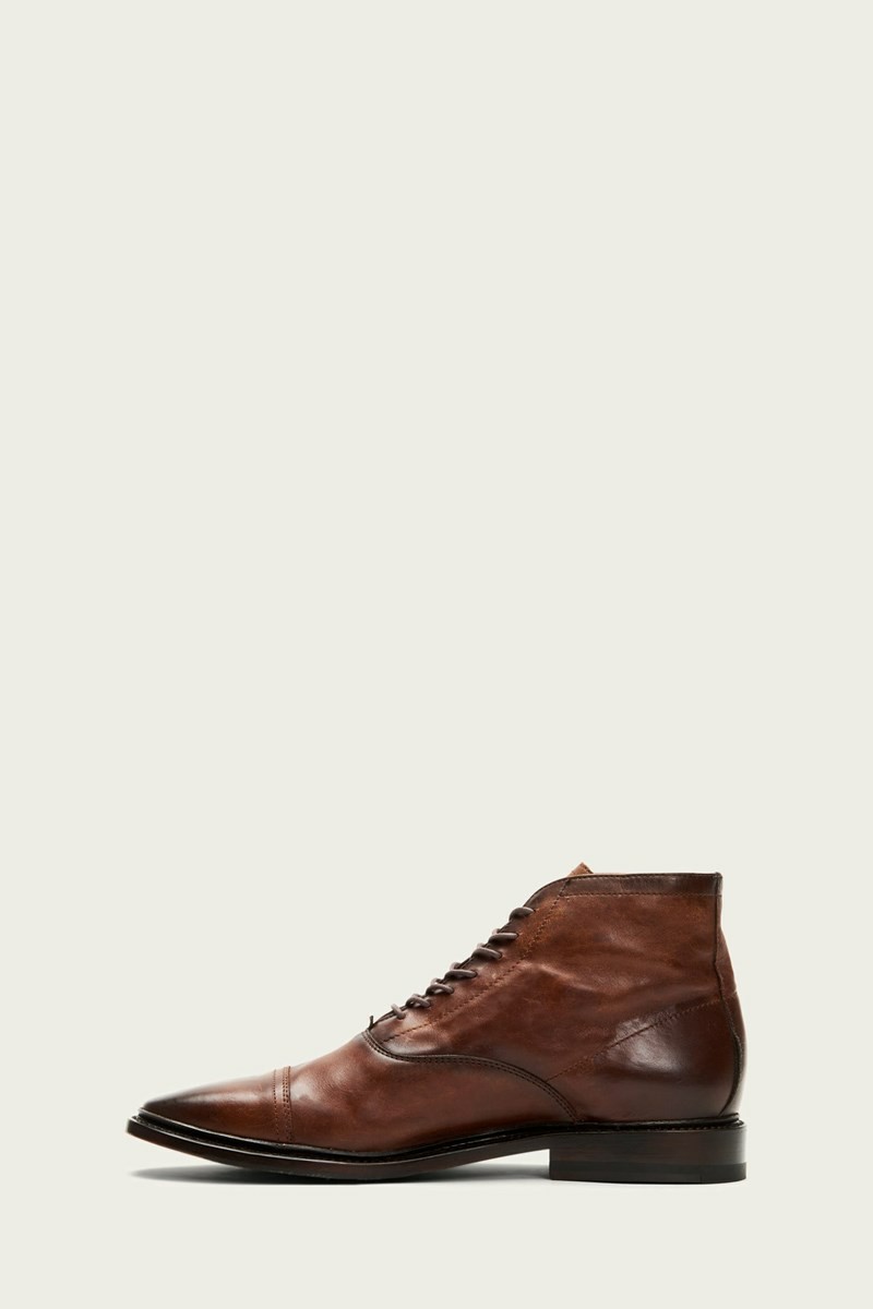 Brown Frye Paul Lace Up Men Dress Shoes | OPVE42709