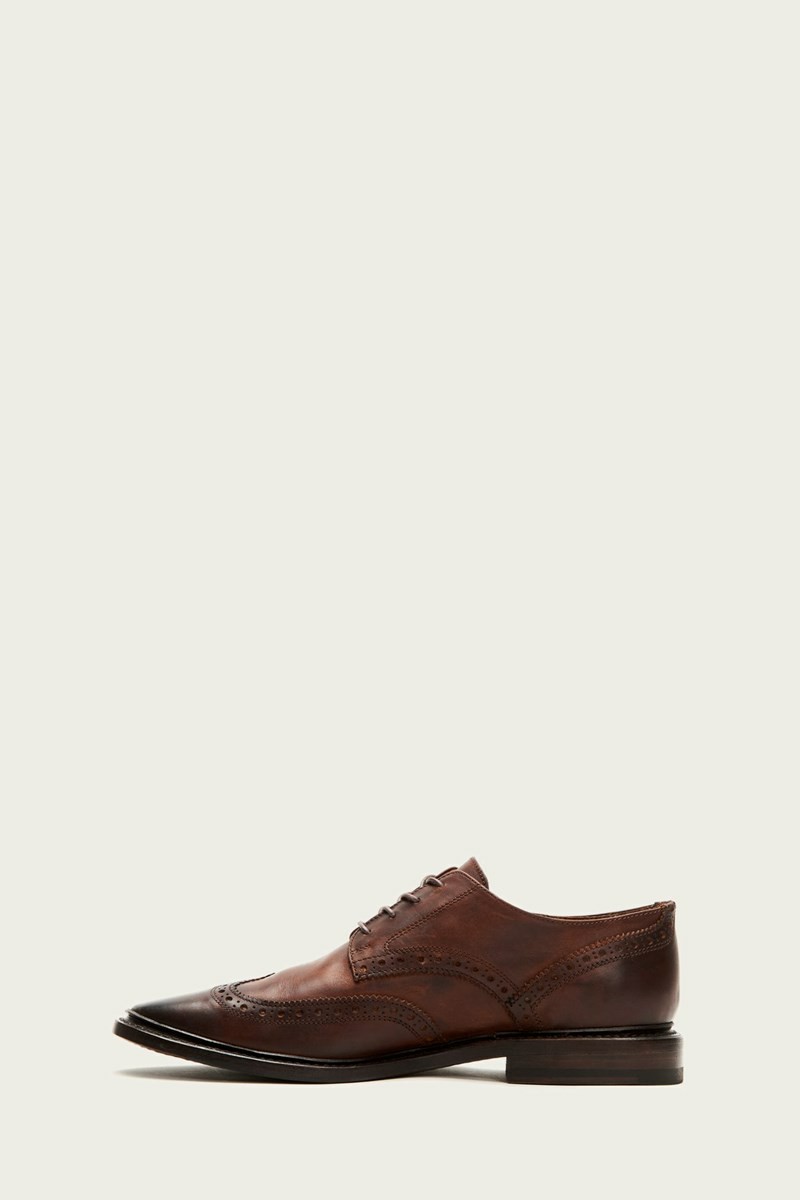 Brown Frye Paul Wingtip Men Dress Shoes | WZCN08741