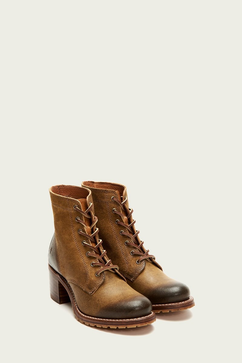 Brown Frye Sabrina 6G Lace Up Women Ankle Boots | MEYB65120