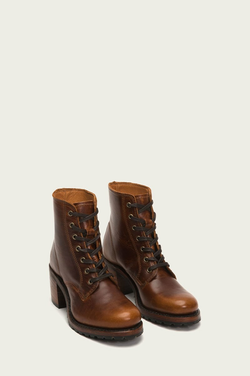 Brown Frye Sabrina 6G Lace Up Women Ankle Boots | SJQA73962