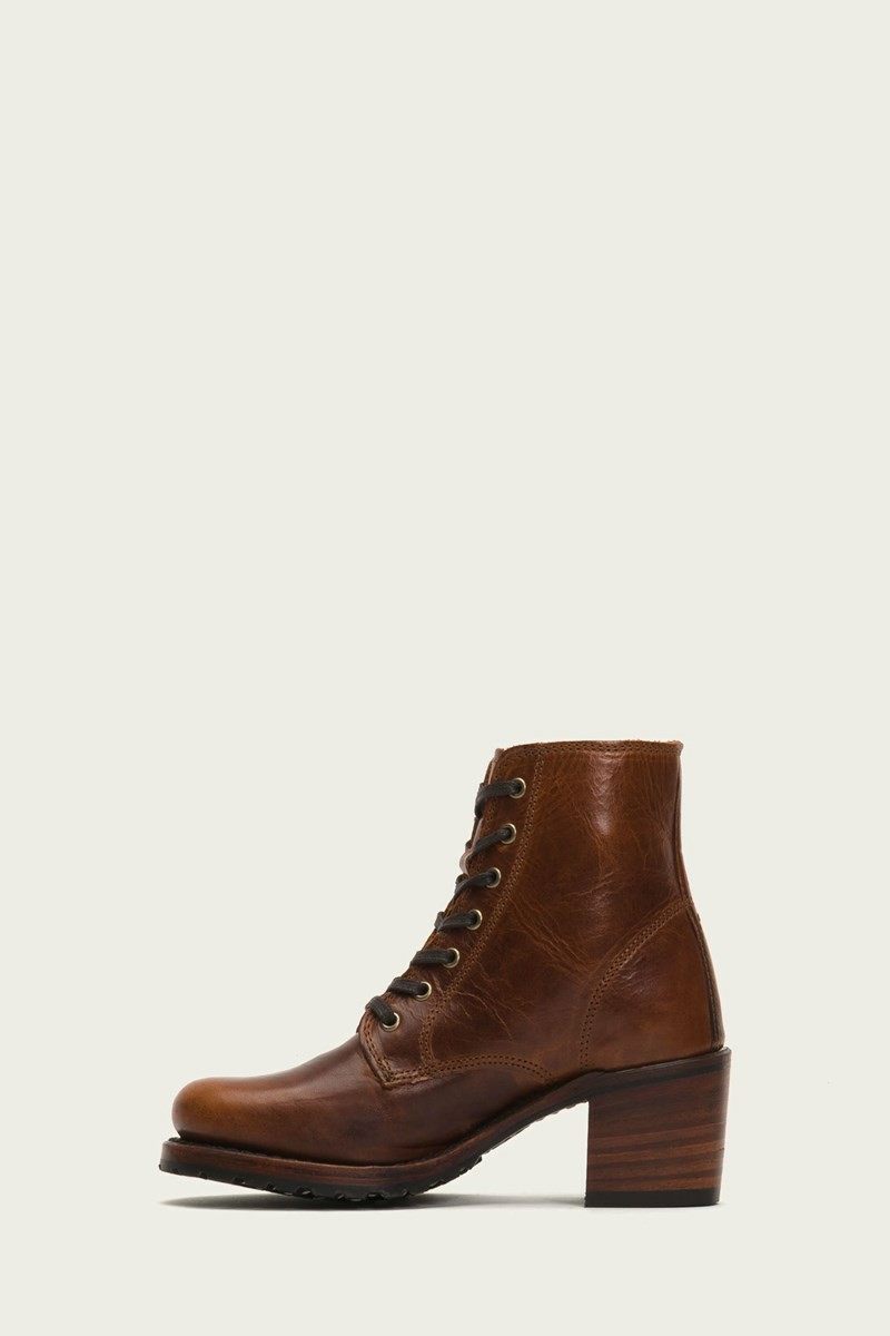 Brown Frye Sabrina 6G Lace Up Women Ankle Boots | SJQA73962