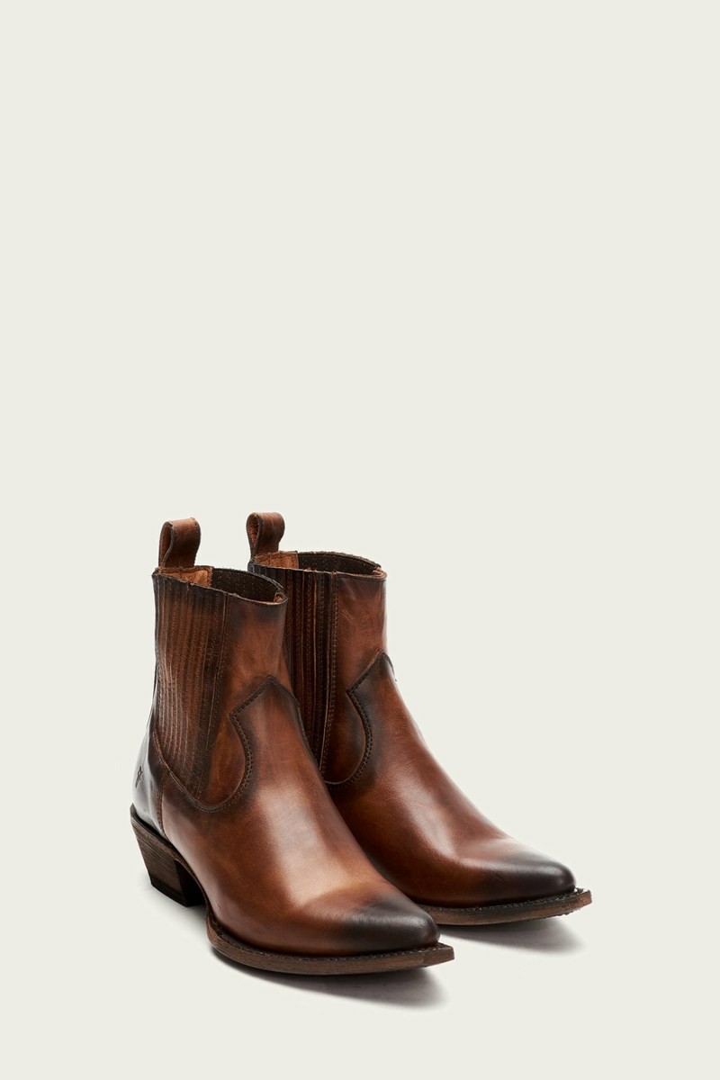 Brown Frye Sacha Chelsea Women Ankle Boots | WZME53740