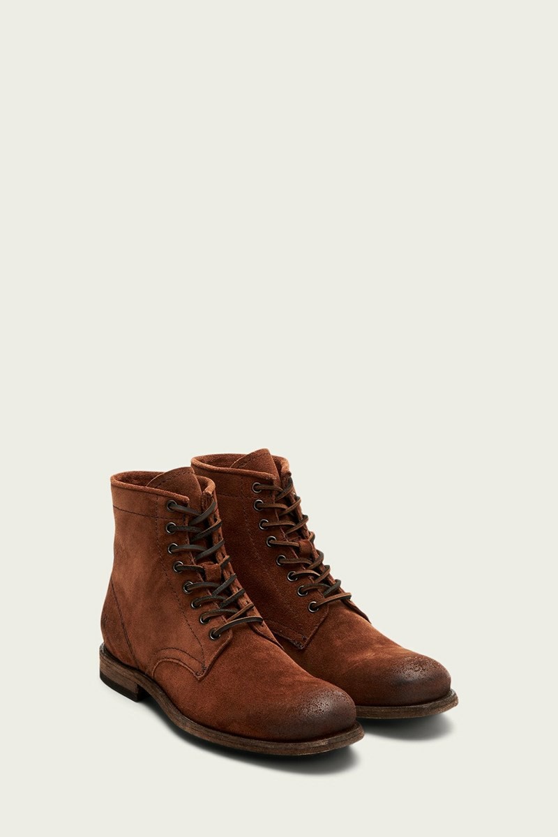 Brown Frye Tyler Men Lace Up Boots | CWMB34178