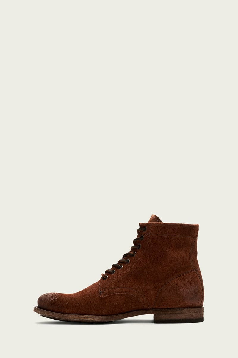 Brown Frye Tyler Men Lace Up Boots | CWMB34178