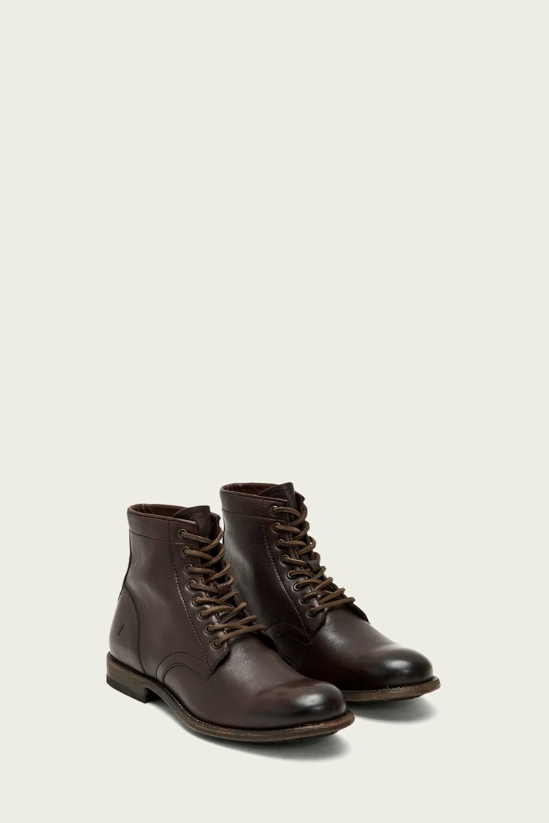 Brown Frye Tyler Men Lace Up Boots | FTNL25379