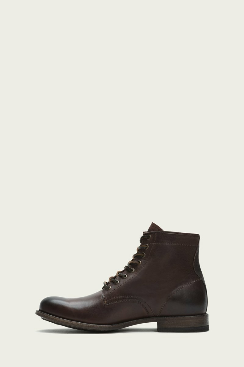 Brown Frye Tyler Men Lace Up Boots | ZXSG91748