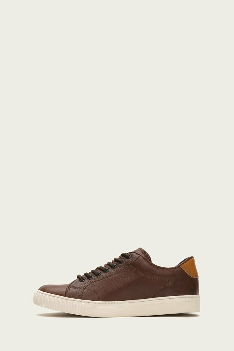 Brown Frye Walker Low Lace Men Sneakers | PIMU86917