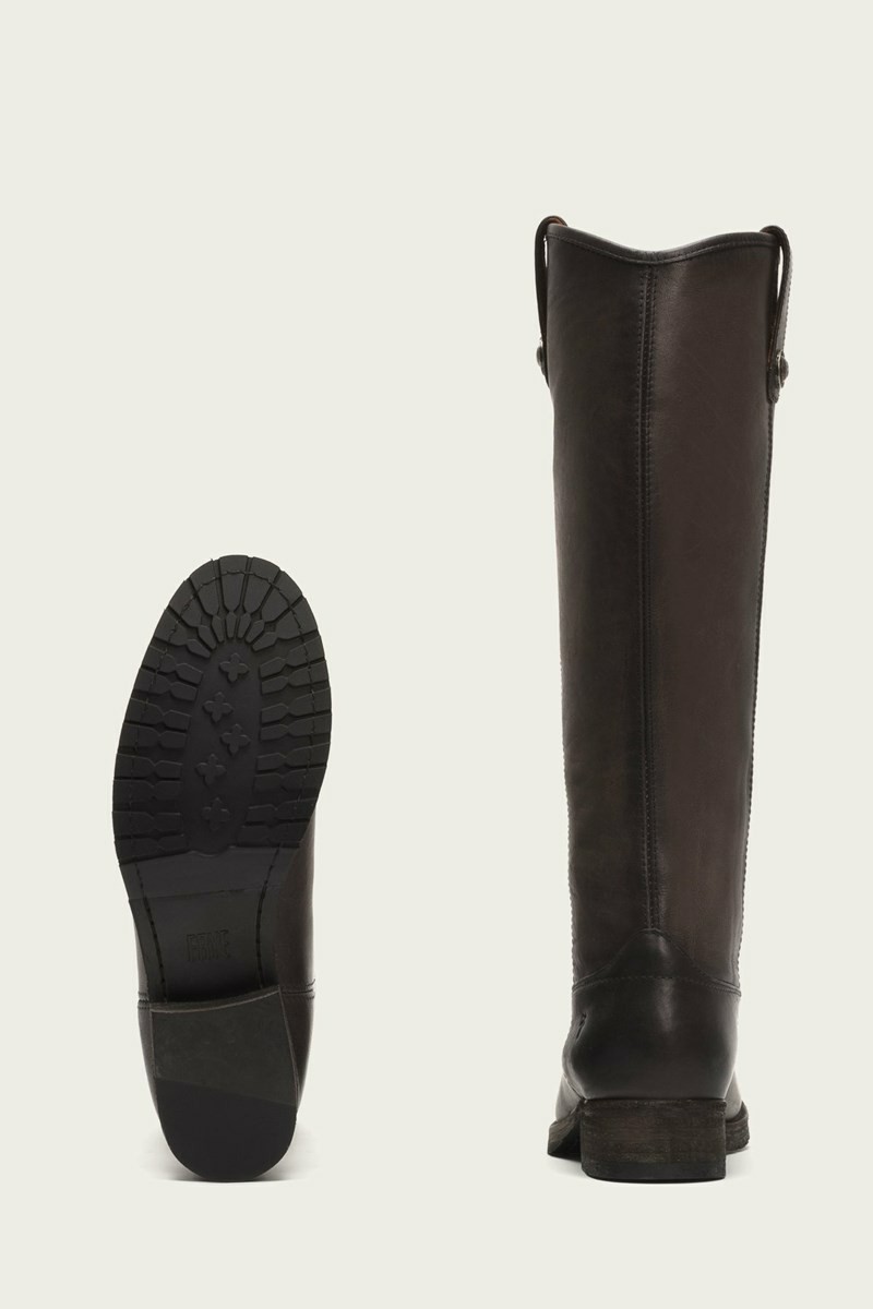 Chocolate Frye Melissa Button Lug Tall Women Knee-high Boots | UPZG18390