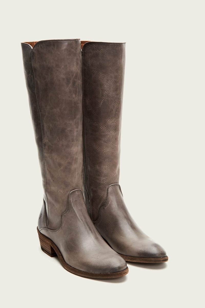 Deep Grey Frye Carson Piping Tall Women Knee-high Boots | ROLS14378