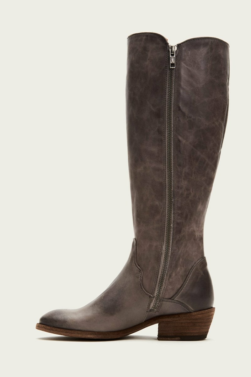 Deep Grey Frye Carson Piping Tall Women Knee-high Boots | ROLS14378