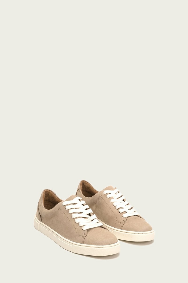 Grey Brown Frye Ivy Low Lace Women Sneakers | FXVQ83190