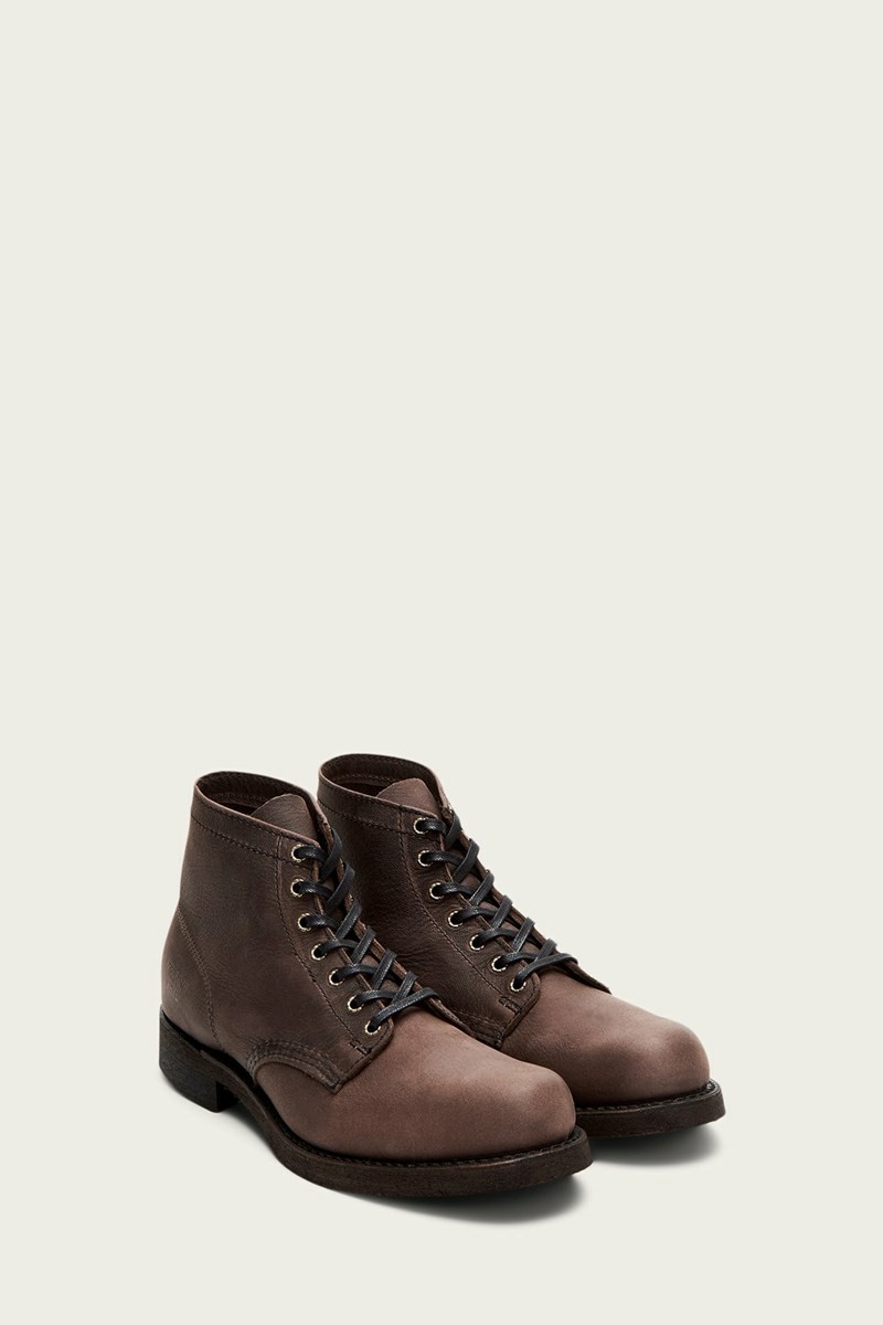 Grey Brown Frye Prison Men Lace Up Boots | HQSK46130