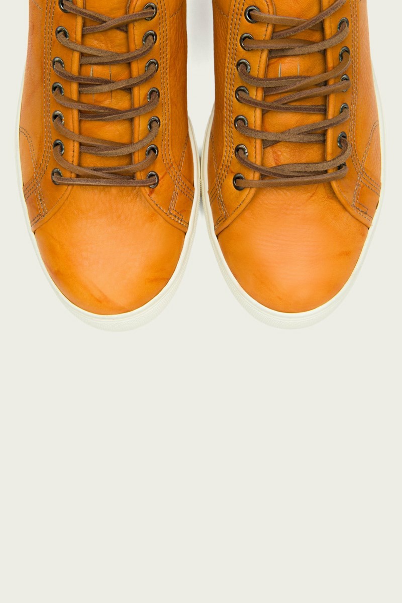 Yellow Frye Walker Low Lace Men Sneakers | AJOX13582